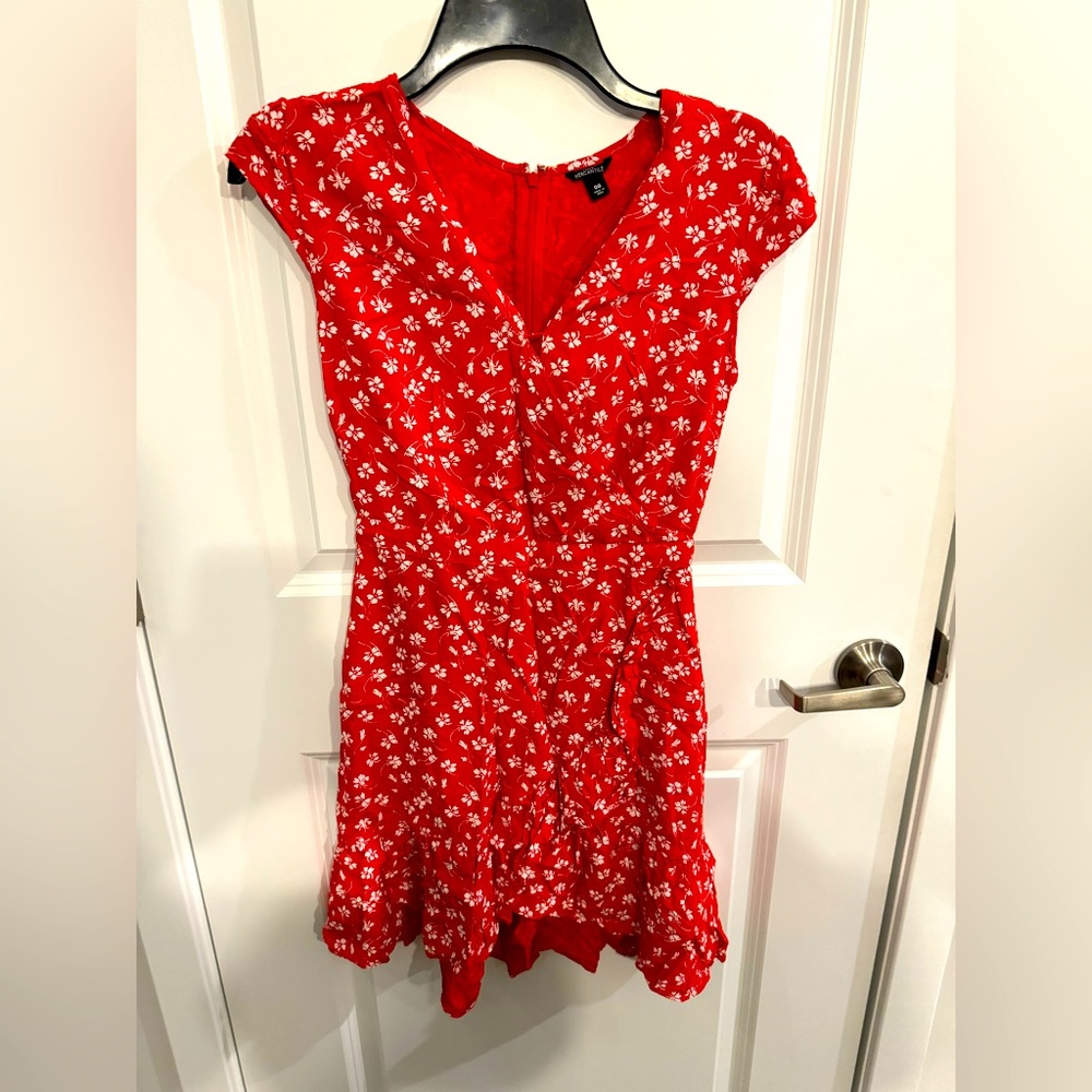 Jcrew, red flower dress, 6